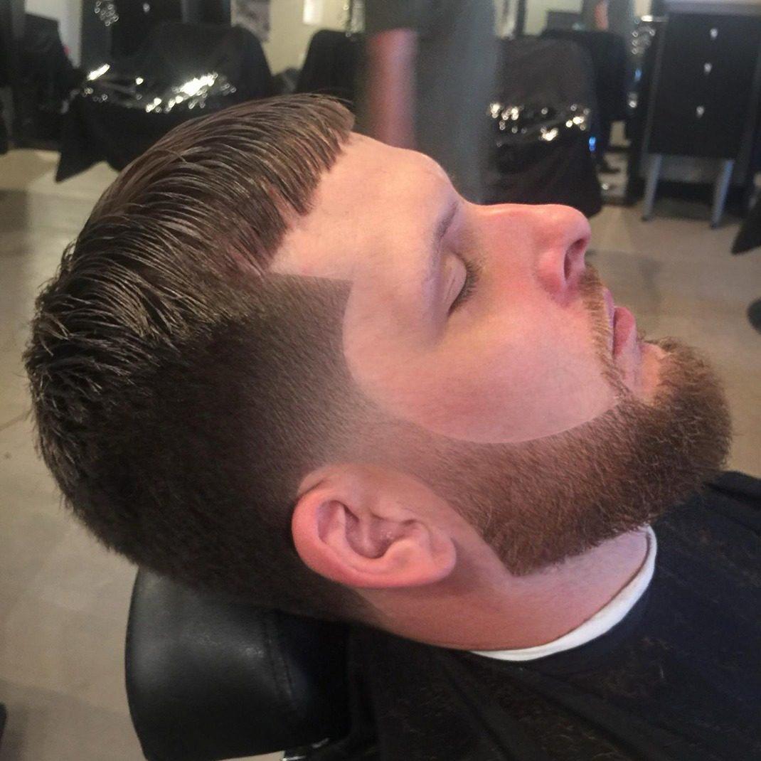 Textured top, skin taper and sculpted beard, cut by Ben Zweifel